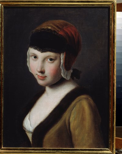 Una ragazza con una maschera nera da Pietro Antonio Rotari